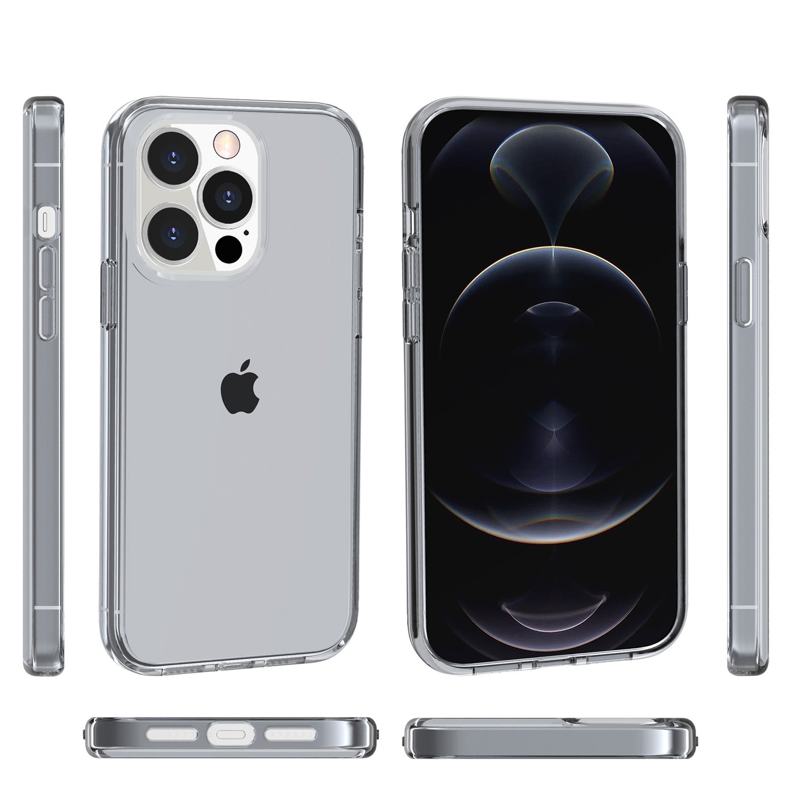Transparent Phone Case for iPhone 15 Pro , Hard PC + Soft TPU Case Anti-collision Hybrid Cover - Transparent Grey Transparent Phone Case for iPhone 15 Pro , Hard PC + Soft TPU Case Anti-collision Hybrid Cover - Transparent Grey